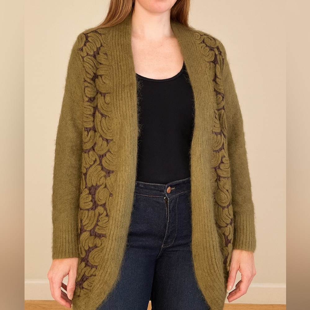 Michelle Nicole Olive Cardigan Sweater